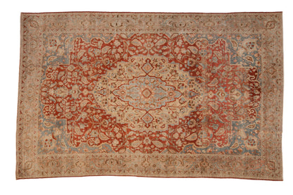 6.5x10.5 Vintage Distressed Tabriz Carpet