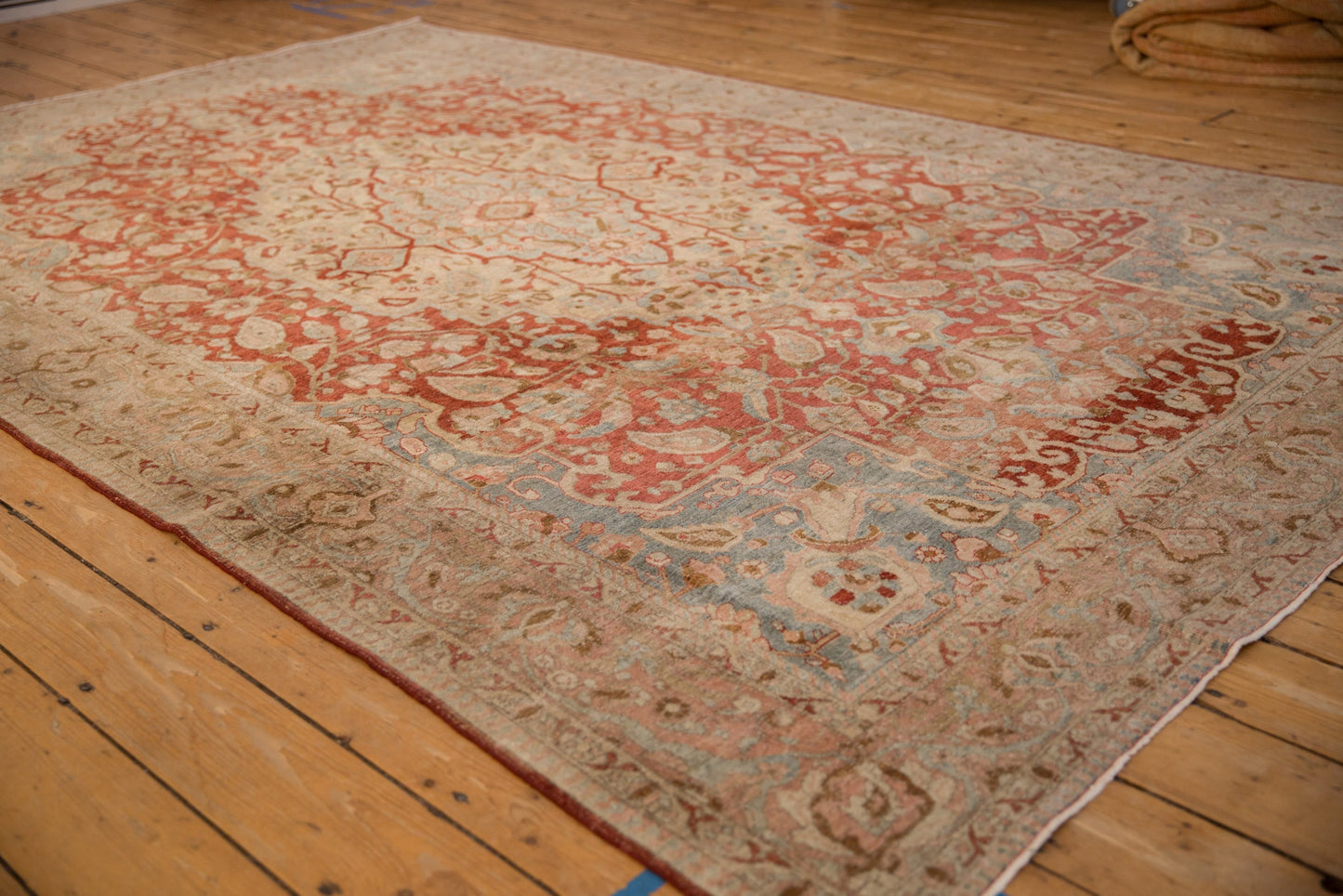 6.5x10.5 Vintage Distressed Tabriz Carpet