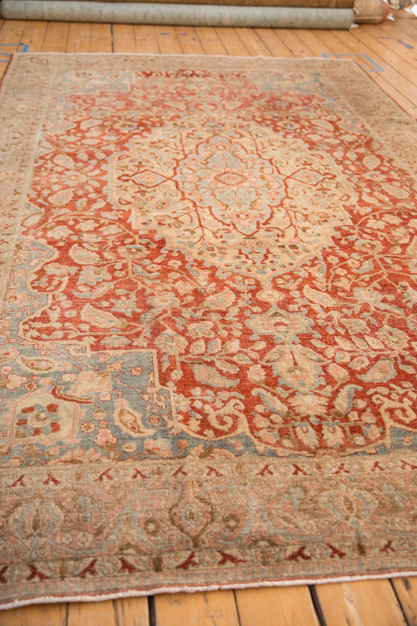 6.5x10.5 Vintage Distressed Tabriz Carpet