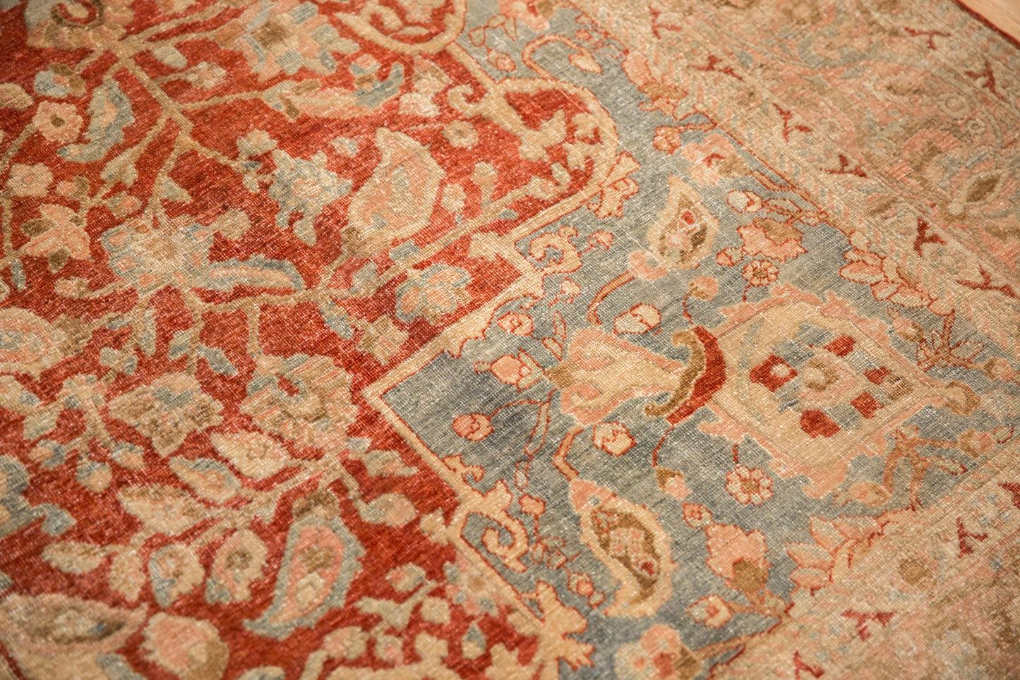 6.5x10.5 Vintage Distressed Tabriz Carpet