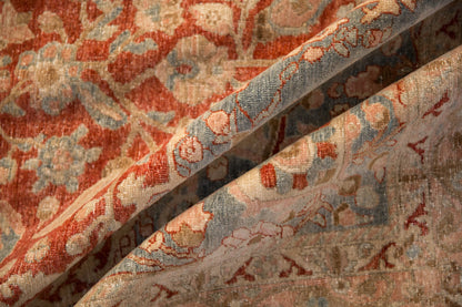 6.5x10.5 Vintage Distressed Tabriz Carpet