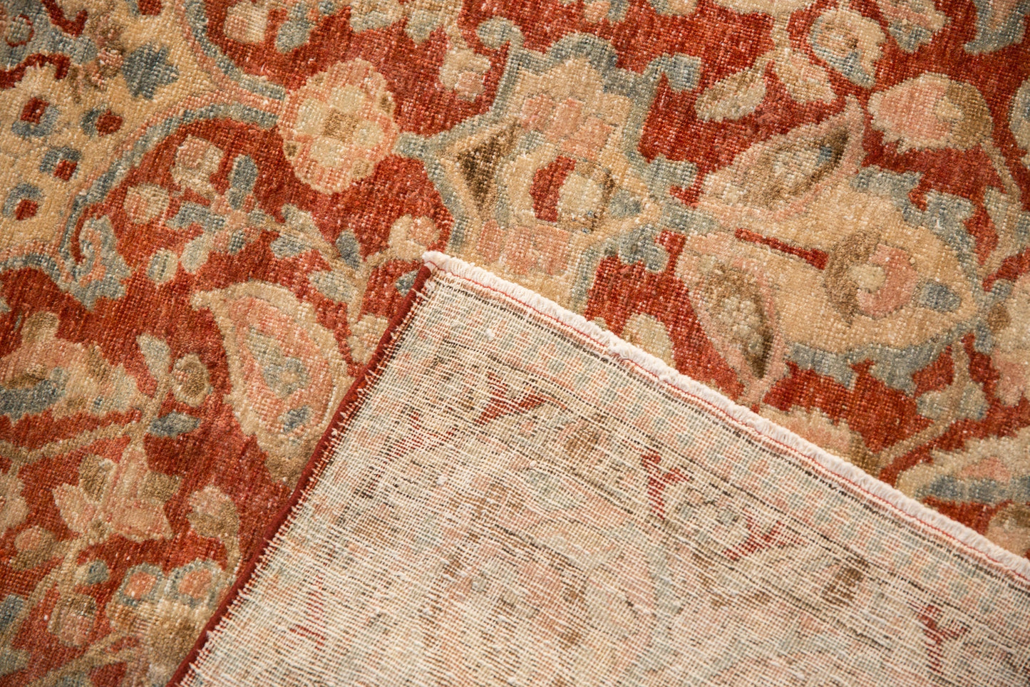6.5x10.5 Vintage Distressed Tabriz Carpet