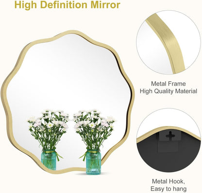 Gold Round Wall Mirror 20 Inch Decorative Home Accent