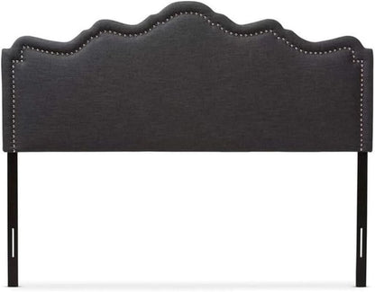 Elegant Upholstered Dark Gray Queen Headboard for Bedrooms