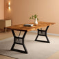 70.8 Inch Farmhouse Dining Table With Heavy Duty Metal Legs
