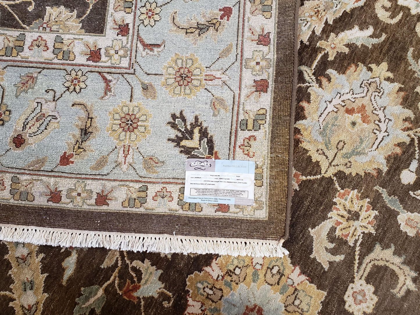 9x12 Vintage Handmade Wool Rug Carpet Indo Mahal Oushak Nice Brown Blue