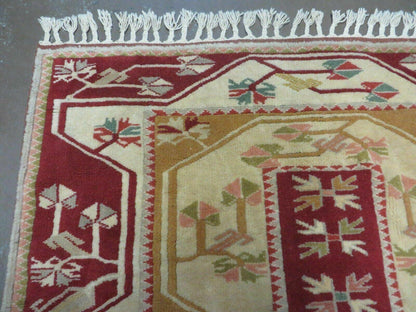 4' X 6' Vintage Handmade Knotted Turkish Kazak Pattern Wool Rug Carpet Nice