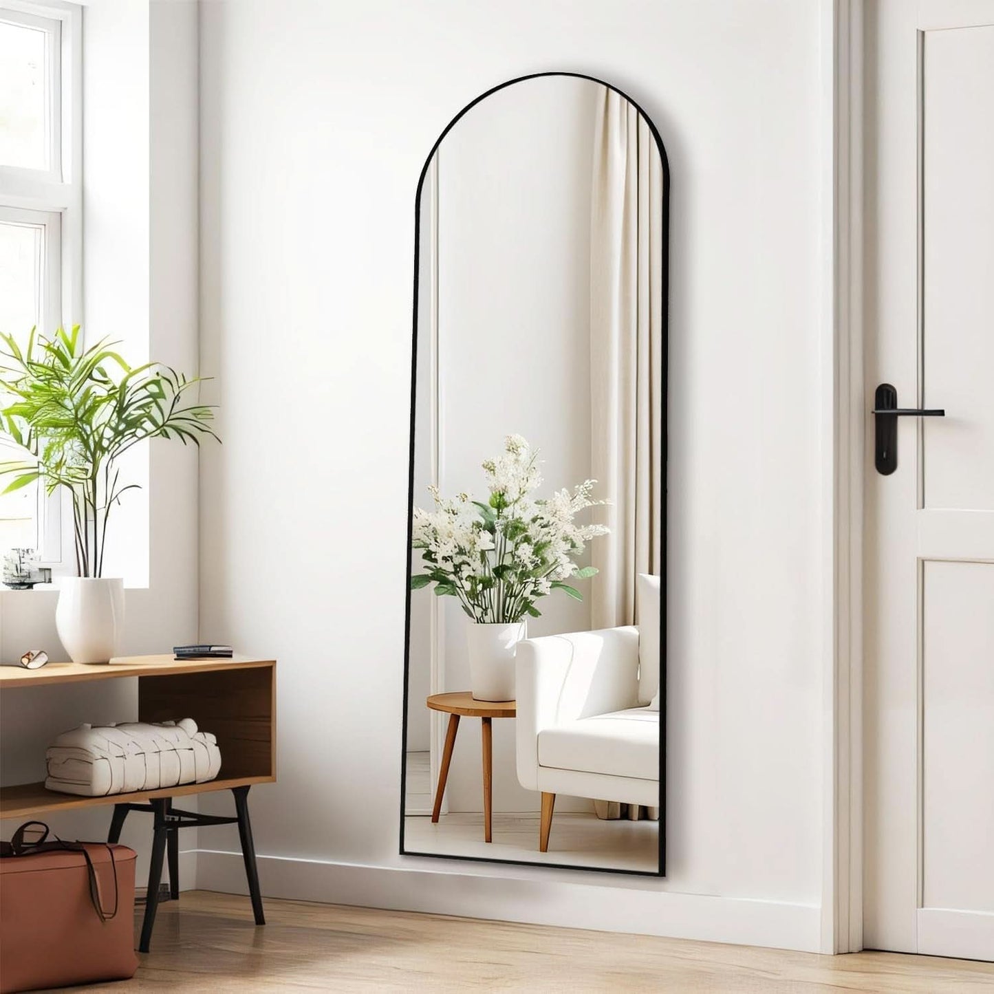 Arched Full Length Mirror 59x16 Inch Shatterproof Glass