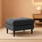 Iron Gray Chenille Reinforced Storage Ottoman Tray