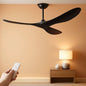 52 Inch Matte Black Ceiling Fan With Remote Walnut Blades