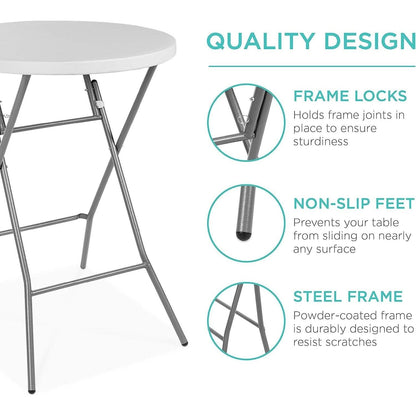 Bar Height Folding Table Indoor Outdoor Patio Table