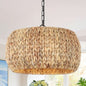 5 Light Farmhouse Rattan Chandelier Natural Water Hyacinth Shade
