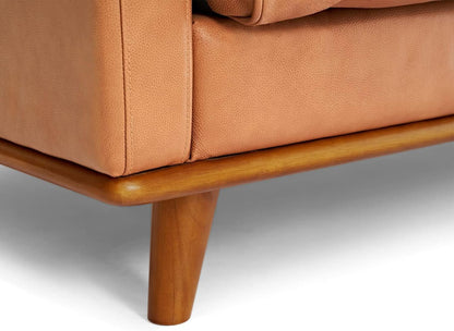 Valencia Artisan 88 Inch Full Leather Sofa Cognac Tan