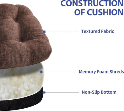 Tufted Memory Foam Dining Chair Cushions Set Of 4 Brown