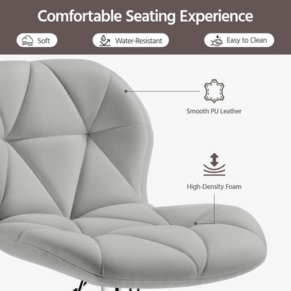 Elegant PU Leather Swivel Bar Stools Set of Four