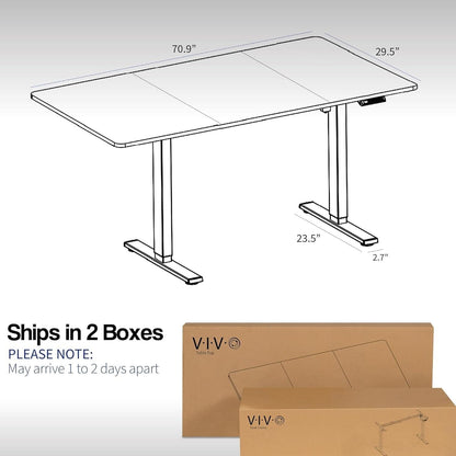 Electric Standing Desk 71x30 Memory Height Adjustment