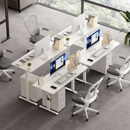 Electric Adjustable Height Standing Desk with Rolling Wheels