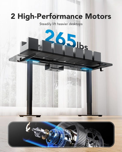 Electric Height Adjustable Desk Frame with Dual Motors