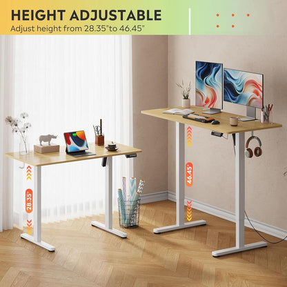 Electric Height Adjustable Standing Desk with Phone Holder