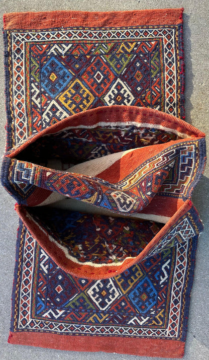 Exquisite Persian Qashqai Nomadic Vintage Khorjin ‘Saddle bag’