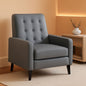 Ezra Pushback Recliner Light Gray LeatherSoft Mid Century Modern