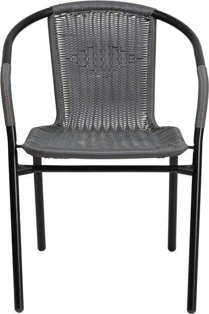 Modern Stackable Rattan Dining Chairs Set for Outdoor