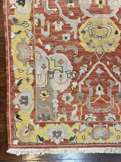 Turkish Flatweave Kilim Rug 4x6, Geometric Wool Handmade Carpet, Vintage