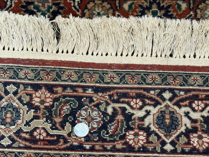 Indo Persian Bijar Rug 3x5, Red and Navy Blue, Allover Pattern, Fine Hand Knotted Wool Carpet