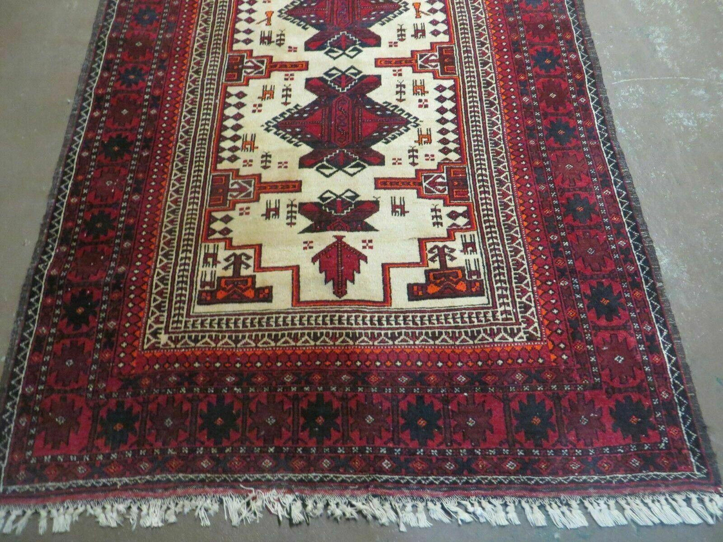 4' X 7' Vintage Handmade Pakistan Turkoman Bokhara Balouch Woven Wool Rug Nice