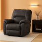 Gray Faux Leather Manual Rocker Recliner Chair Standard