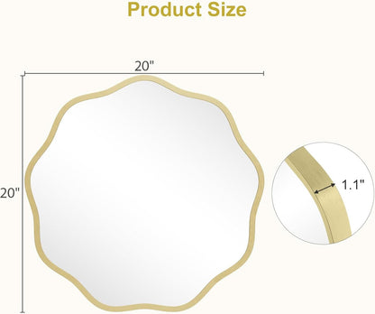 Gold Round Wall Mirror 20 Inch Decorative Home Accent