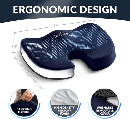 Gel Memory Foam Seat Cushion For Office Chair Navy