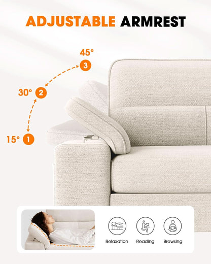 Beige Loveseat With Removable Cover For Living Room