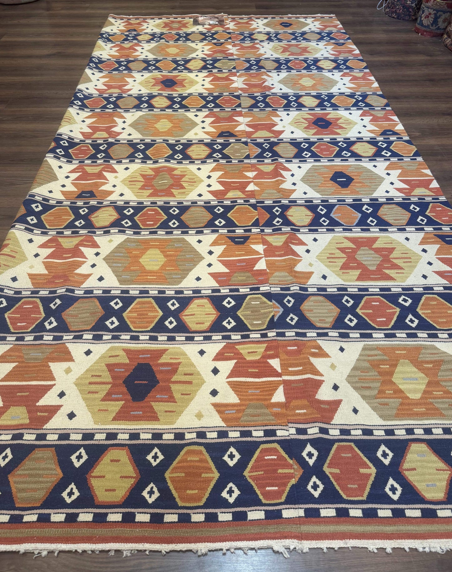 Turkish Kilim Rug 8x11, Handmade, Wool, Nourison Rug