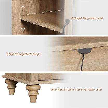 Oak Distressed Farmhouse Office Desk System Bookcase