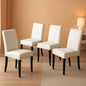Dining Chair Set Of 4 White Faux Leather Parson Chairs