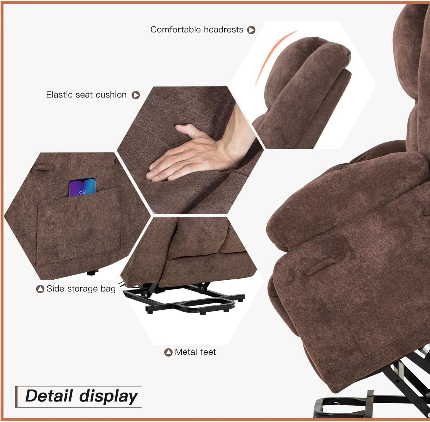 Electric Power Lift Recliner Chair With Massage And Heat
