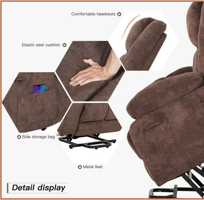 Electric Power Lift Recliner Chair With Massage And Heat