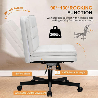 Criss Cross Office Chair Beige With Wheels For Home Office