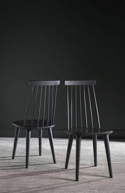 Grey Farmhouse Spindle Side Dining Chairs Set Of 2