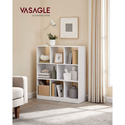 White Bookcase With 8 Open Compartments Freestanding Storage Shelf 11x35.4x39.4