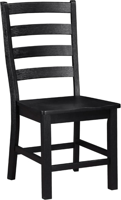 Black Dining Chairs Set Of 2 With Solid Wood Legs And Footrest