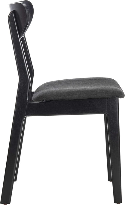 Home Lucca Retro Black Cushion Dining Chair Set Of 2 Wood