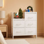 White 5 Drawer Dresser With Metal Frame Bedroom Storage