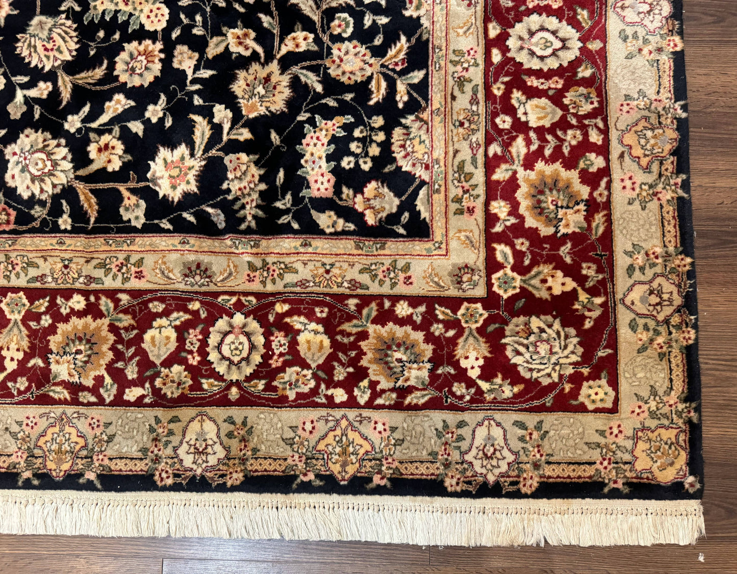 Sino Persian Rug 8x10, Black and Red, Floral Allover