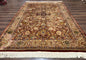 Tree of Life Indian Kashmiri Rug 6x9, Rust Red and Cream, Animal Pictorials, Fine 290 KPSI