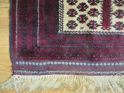 3' X 5' Handmade Fine Knotted Balouch Turkoman Prayer Silk Wool Rug