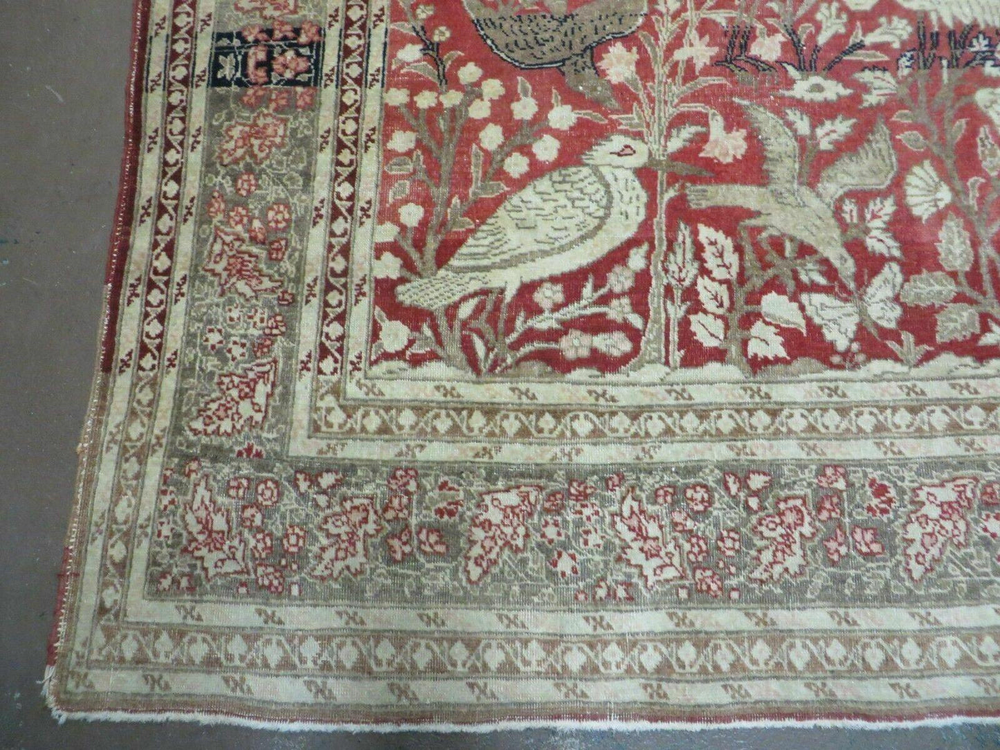 4' X 6' Antique Handmade Turkish Tree Of Life Oriental Wool Rug Birds Red