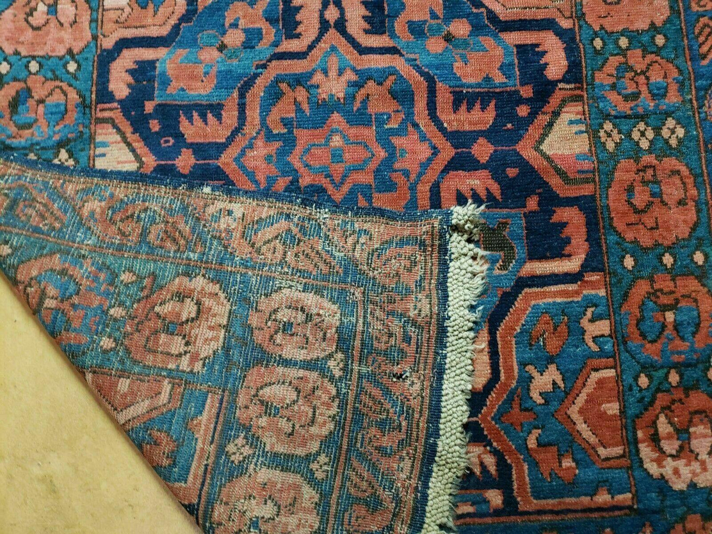3'10" X 10' Antique Caucasian Seychor Rug Hand Made Wool Carpet Organic Dye Nice