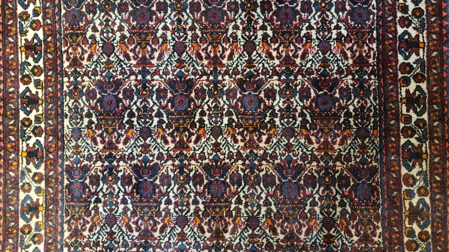 3.6 x 5 Hand-Knotted Vase Rug Floral Turkish Tribal Village Weaving Zagros Vintage Carpet Home Office Wool Area Rug 3x5 Persian Rug 4x5